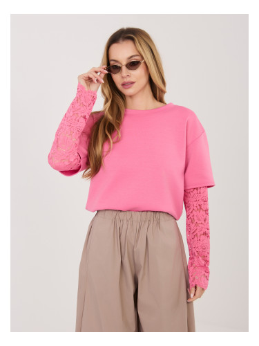 Тъмно розова дамска блуза с имитация на тениска