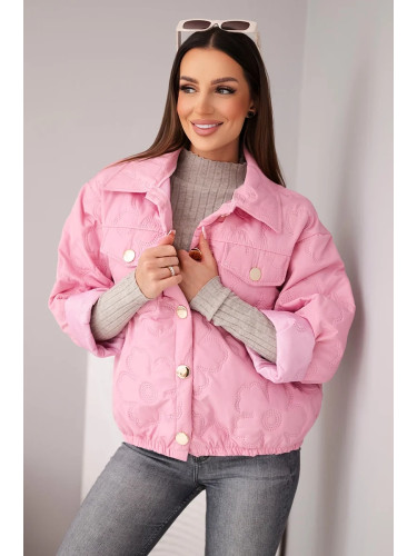 Дамско ватирано яке с флорален мотив