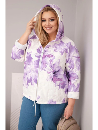 Дамско пролетно яке Kesi Plus Size с флорален мотив