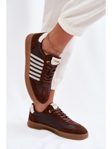 Дамски маратонки от естествена кожа и велур Big Star