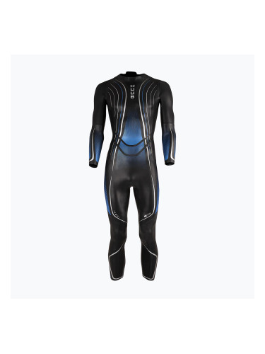 Мъжки неопренов костюм за триатлон HUUB Agilis II Back Zip 3.5 metalic blue