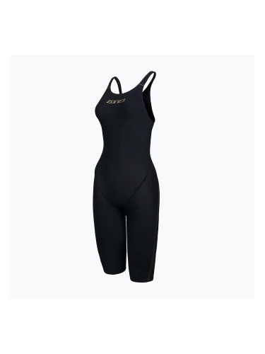 Дамски цял костюм за плуване ZONE3 FINA Approved Performance Gold Kneeskin black/gold