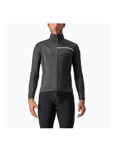 Мъжко яке за колоездене Castelli Squadra Stretch light black/dark grey