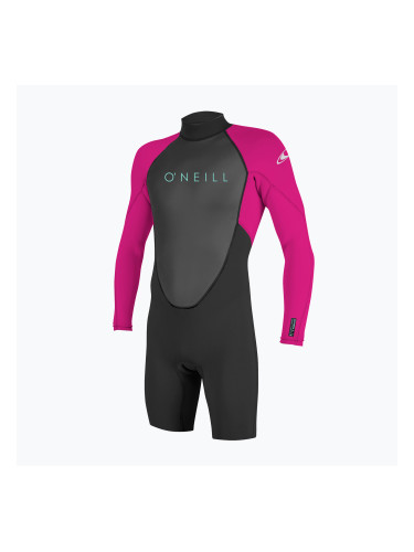 Детски неопренов костюм за плуване O'Neill Youth Reactor-2 2mm Back Zip LS Spring black/berry