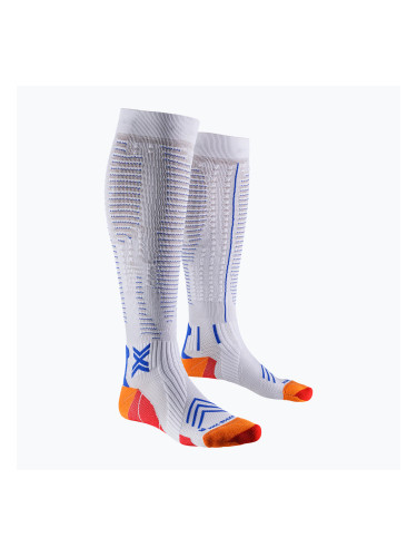 Мъжки чорапи за бягане X-Socks Run Expert Effektor OTC white/orange/twyce blue