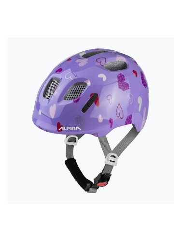 Детска велосипедна каска Alpina Ximo 2 Jr purple hearts gloss