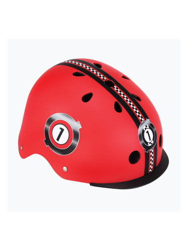 Детска каска Globber Elite Lights new red racing