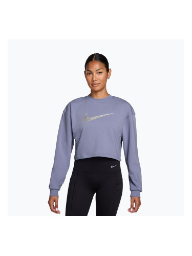 Дамски суитшърт за тренировка Nike Pro Dri-Fit Crew Neck iron purple/metallic silver/white