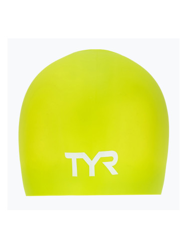 Шапка за плуване TYR Long Hair Wrinkle Free Silicone limelight
