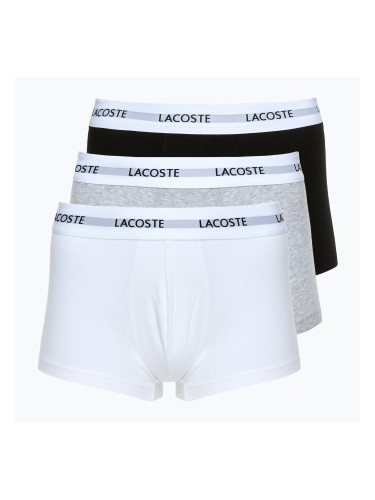 Мъжки боксерки Lacoste 5H5150 3 чифта черен/бял/сребърен порцелан