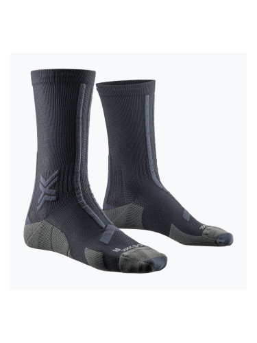 Мъжки чорапи за бягане X-Socks Trailrun Discover Crew black/charcoal