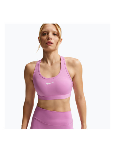 Спортен сутиен Nike Swoosh Medium Support light magenta/white