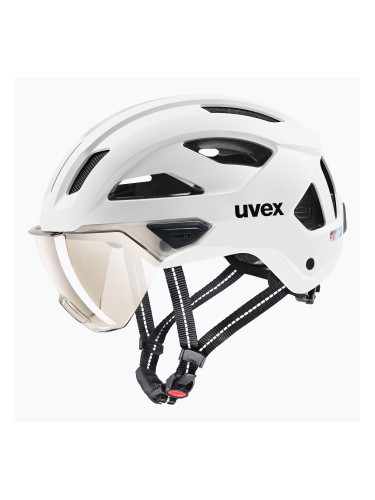Велосипедна каска UVEX Stride Visor white matt/litemirror silver