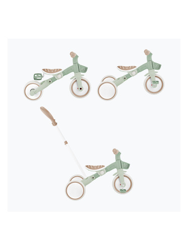 Триколесно балансиращо колело с водач Globber Learning Trike 2w1 Plus Ecologic pistachio