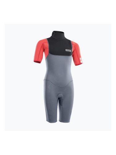 Детски неопренов костюм за сърф ION Capture 2/2 Shorty Back Zip Jr steel blue/red