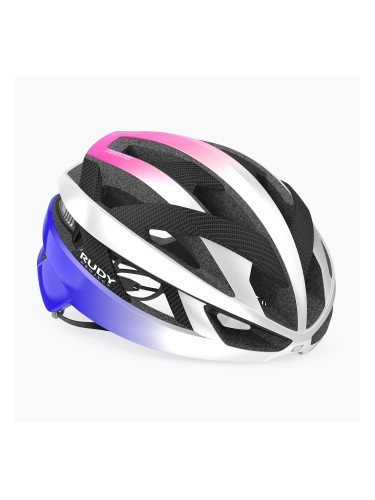 Велосипедна каска Rudy Project Rebel pearl metal/pink/cyber blue shiny