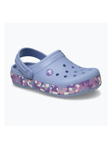 Детски чехли Crocs Crockband Glow Confetti Band blue haze/multi