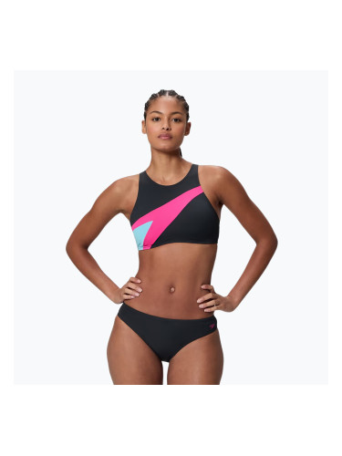 Дамски бански костюм от две части Speedo Hyperboom Butterfly Back anthracite/margarita pink
