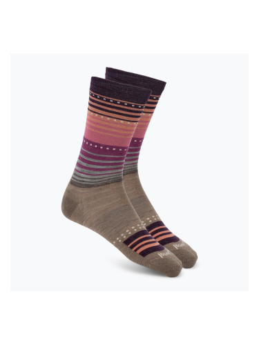 Дамски чорапи Smartwool Everyday Stitch Stripe Crew fossil/purple