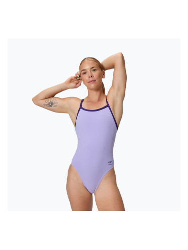 Дамски цял бански костюм Speedo Solid Turnback bright lavender