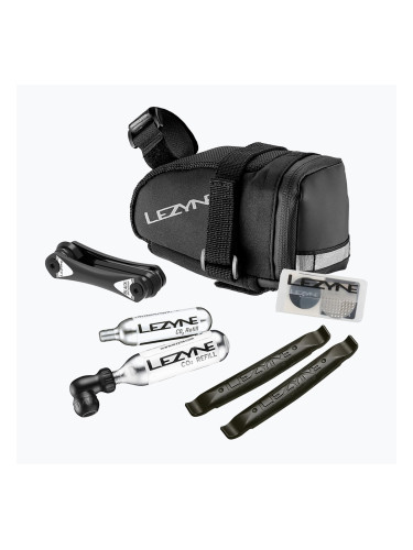 Чанта за велосипед под седалката + комплект за ремонт Lezyne M-Caddy - Co2 Kit 0,5 l black/black