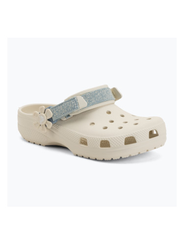 Детски чехли Crocs Classic Denim Flower Adjutment Backstrap summit white