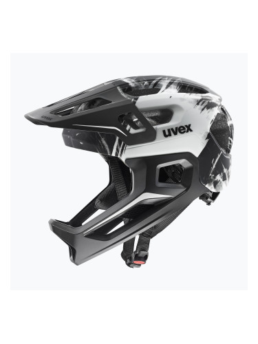 Детска велосипедна каска UVEX React Fullface Jr black/white matt