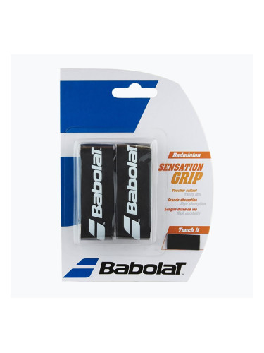 Грипове за ракети за бадминтон Babolat Grip Sensation 2 бр. black