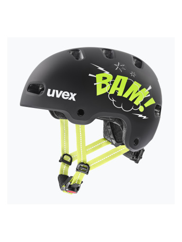 Детска каска UVEX Kid 4 Style bam black/lime matt