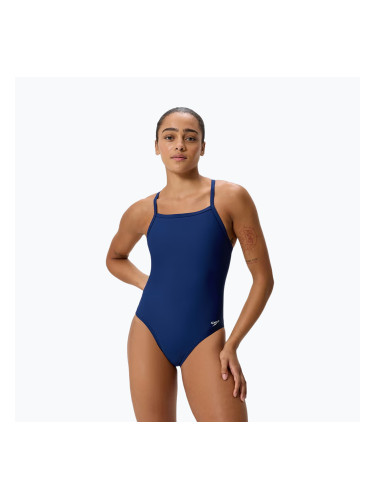Дамски цял бански костюм Speedo Solid EnduraSoft Turnback team navy