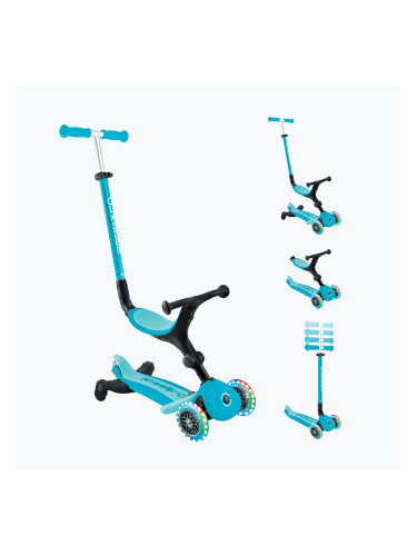 Детска триколесна тротинетка Globber Go.Up Active Lights 360 aqua