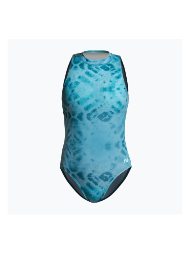 Дамски цял костюм за плуване ZONE3 High Neck Costume teal tie dye