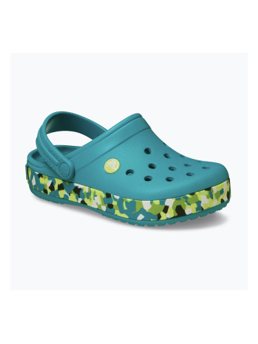 Детски чехли Crocs Crockband Glow Confetti Band turbo teal/multi