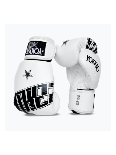 Боксови ръкавици YOKKAO Lettering Boxing white