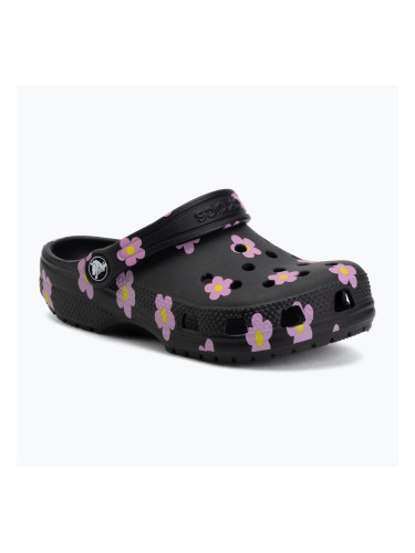Детски чехли Crocs Classic Flower black