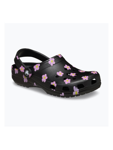 Детски чехли Crocs Classic Flower black