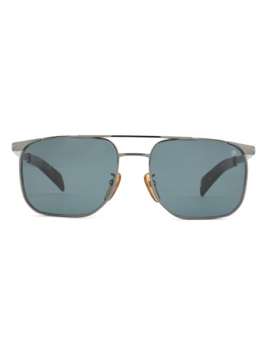 David Beckham DB 7048/S KJ1 IR 56 - правоъгълна слънчеви очила, мъжки, сиви, огледални