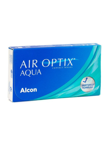 Air Optix Aqua (3 лещи) - контактни лещи за продължително носене, силикон-хидрогелови сферични и асферични, Lotrafilcon B