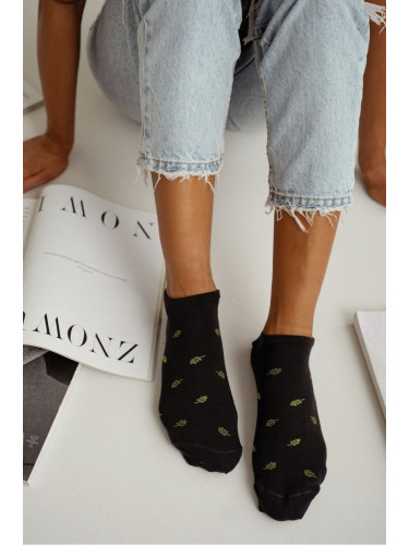 Дамски чорапи до глезена Milena Leaves черни