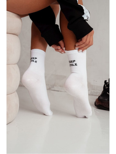 Дамски чорапи Милена с щампа Keep Smile