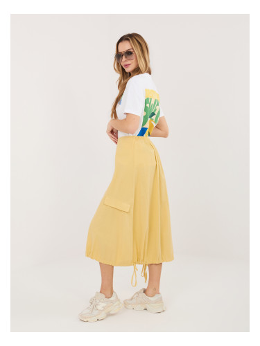 Ярко жълта кадифена карго пола