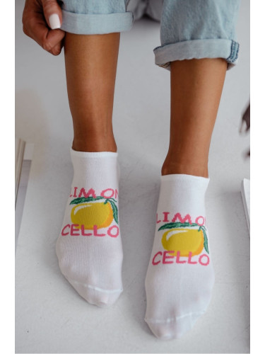 Бели чорапи до глезена Milena LIMONCELLO