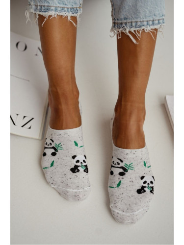 Дамски микро чорапи Milena Panda светло сиви