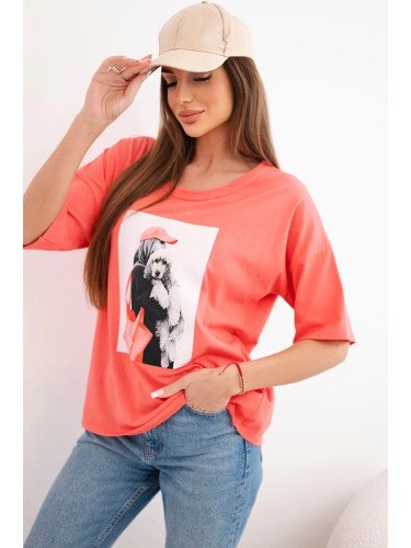 Дамска тениска с къс ръкав Kesi, голям размер