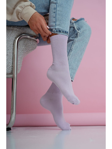 Дамски раирани пастелно лилави чорапи Милена