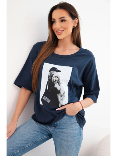 Памучна тениска с голям размер Kesi Włoski