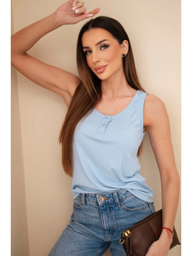 Дамски оребрен топ с копче