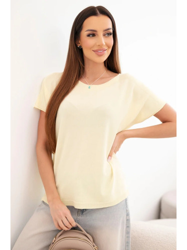 Жълта вискозна блуза с голям размер