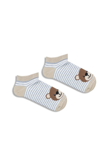 Детски чорапи до глезена Милена с шарка, бежови