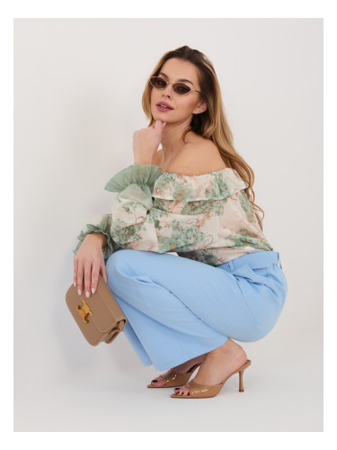 Светлосини едноцветни панталони